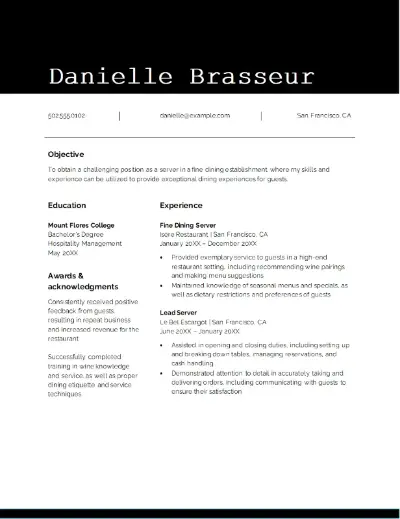 Simple resume